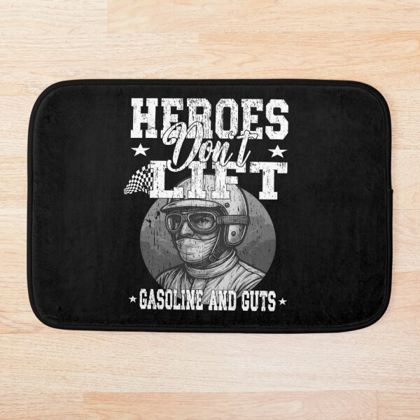 Item preview, HEROES DON'T LIFT GASOLINE AND GUTS vintage historic racing 60-70s theme race drivers truly heroes designed and sold by Jt41.