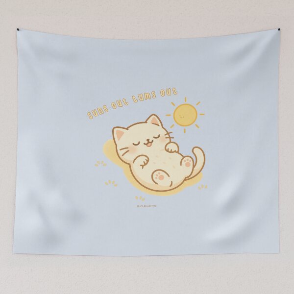 Item preview, Suns Out Tums Out – Cute Sunbathing Cat Design designed and sold by MLynCollective.