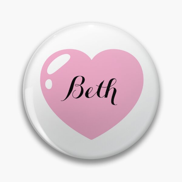 Artikelvorschau, Name Beth mit rosa Herz entworfen und verkauft von Monika Howarth.
