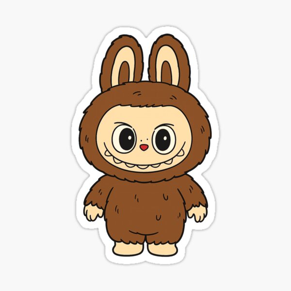 Funny Brown Labubu Sticker