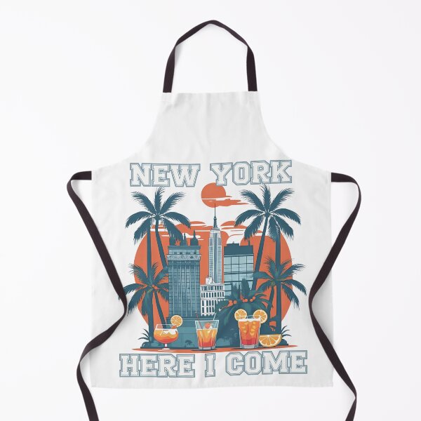 Item preview, New York Here I Come – Urban Sunset Cityscape with Palms & Cocktails designed and sold by PeteLawliiet.