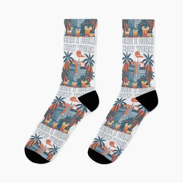 Item preview, New York Here I Come – Urban Sunset Cityscape with Palms & Cocktails designed and sold by PeteLawliiet.