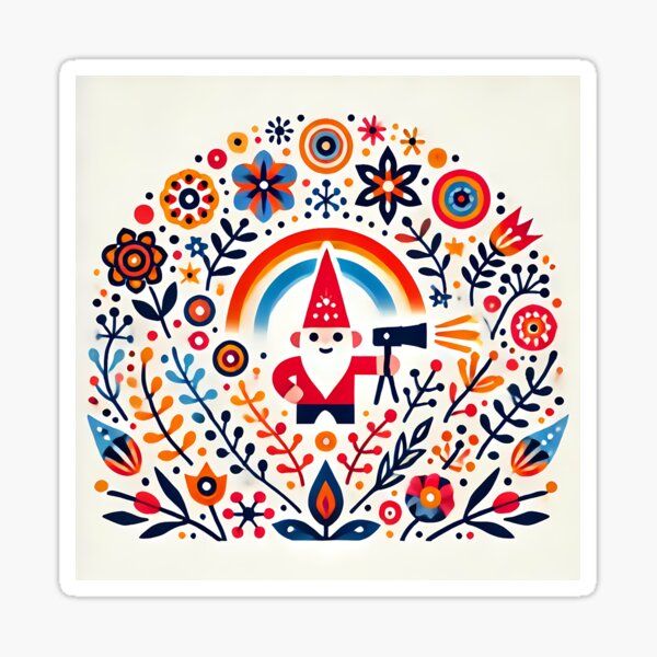 Item preview, Gnome's Folk Garden - Enchanting Scandinavian Folk Art by heidiannemorris © designed and sold by FOLK ART FUSION by heidiannemorris.