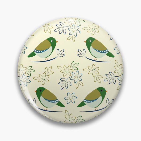 Item preview, Pinzón verde con encanto de flores silvestres designed and sold by ImpalaMoon.