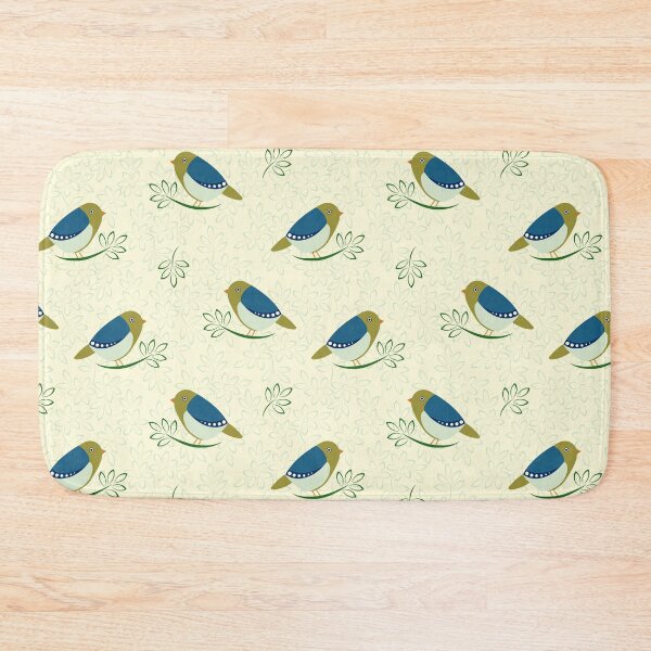 Item preview, Olive/Blue Birds with Floral Texture designed and sold by ImpalaMoon.