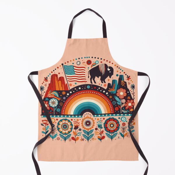 Item preview, American Folk Rainbow - Patriotic Scandinavian Folk Art by heidiannemorris © designed and sold by FOLK ART FUSION by heidiannemorris.