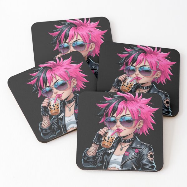 Item preview, Punk Chibi Sticker Bundle – Printable PNGs, Anime-Inspired Digital Art for Decor & Crafts designed and sold by Kwikistudio.