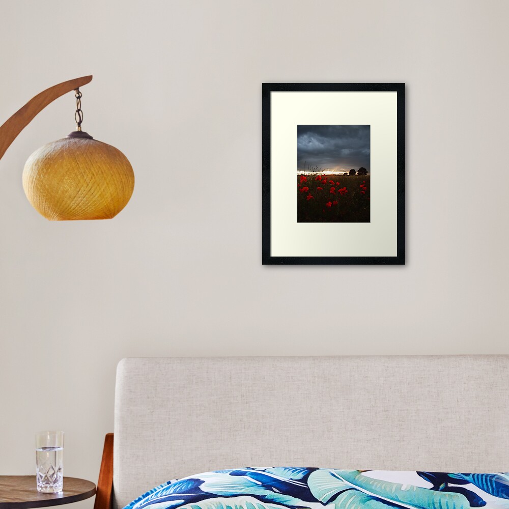 Sunset with Poppies Framed Art Print