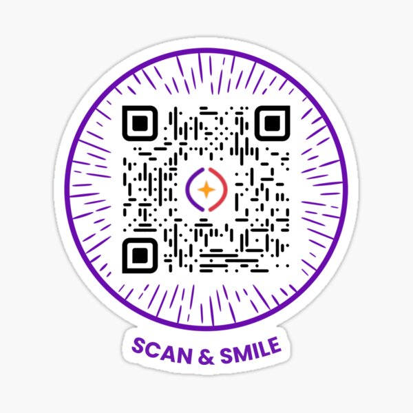 Item preview, Scan & Smile Small Interactive QR Code Quote  designed and sold by WeAreSparkLab.