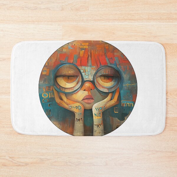 Item preview, Abstract Thoughtful Girl with Oversized Glasses – Surreal Cubist Pop Art Portrait designed and sold by Shoot-The-Moon.