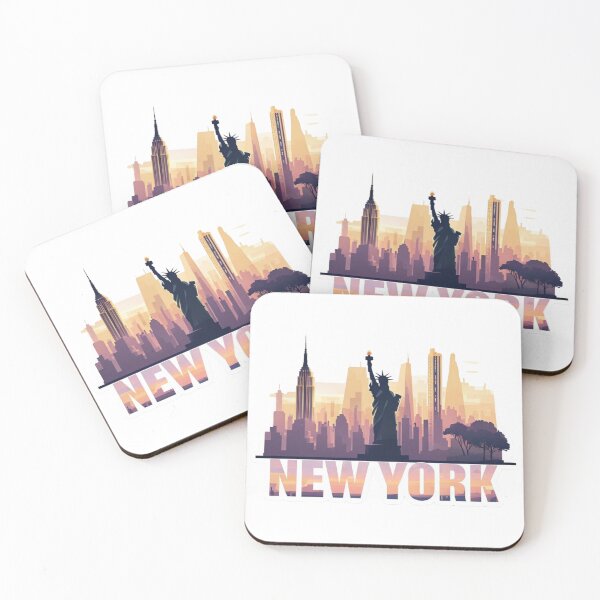Item preview, New York Skyline Sunset Art – Modern Travel Souvenir designed and sold by Imaginarium of Chaos falcon88 .