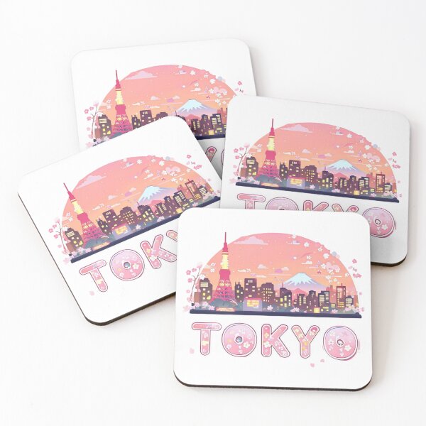 Item preview, Tokyo Sunset Skyline – Futuristic Travel Sticker designed and sold by Imaginarium of Chaos falcon88 .