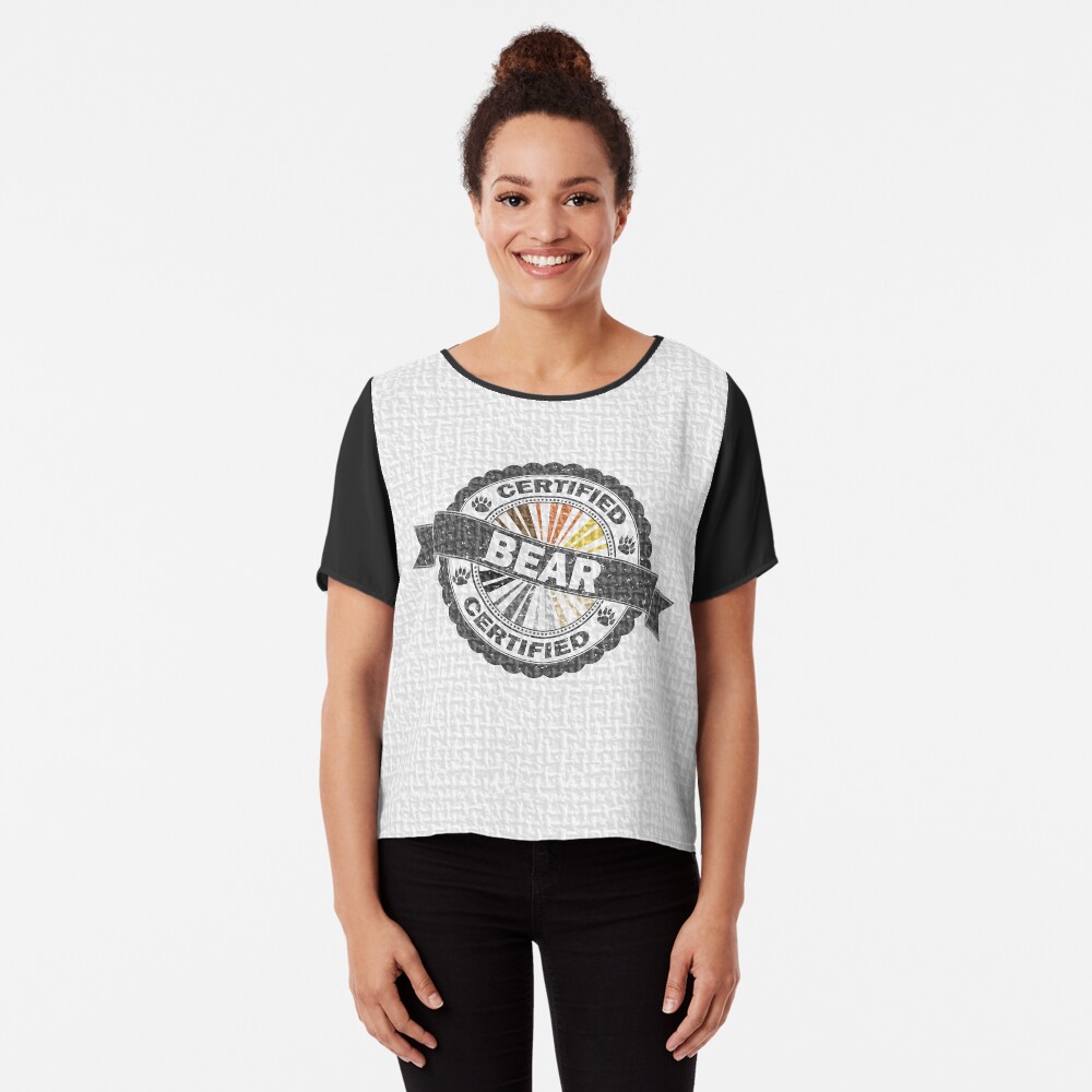 Certified Bear Stamp Chiffon Top