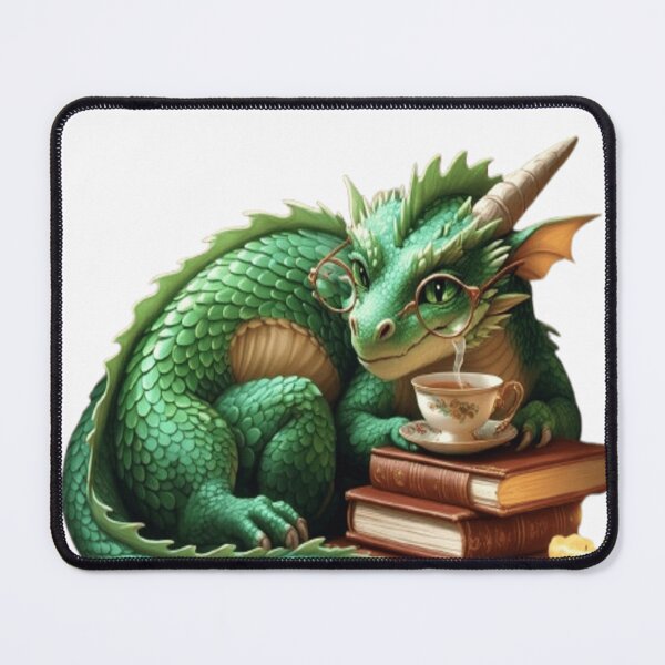 Item preview, Tea & Tomes – The Bookish Dragon designed and sold by DevasLane.