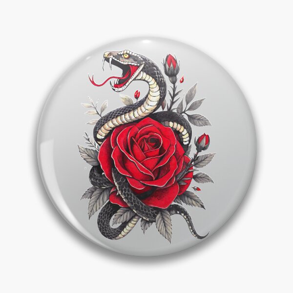 Item preview, Venom and Beauty – Snake & Flower Design designed and sold by VikArtStudio.