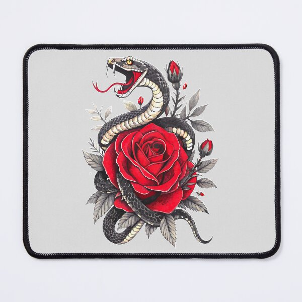 Item preview, Venom and Beauty – Snake & Flower Design designed and sold by VikArtStudio.