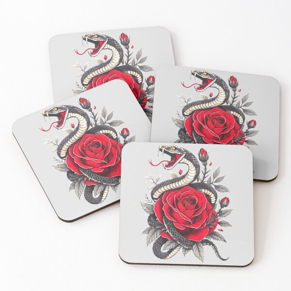 Item preview, Venom and Beauty – Snake & Flower Design designed and sold by VikArtStudio.
