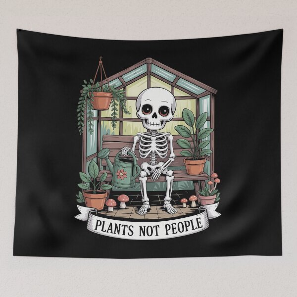 Item preview, Plants Not People Plant Lover Skeleton Gardening designed and sold by tearbytea.
