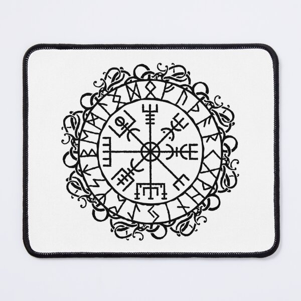 Item preview, Vegvisir runic compass, Scandinavian galdrastav Viking symbol in rune ring designed and sold by midgartdesign.