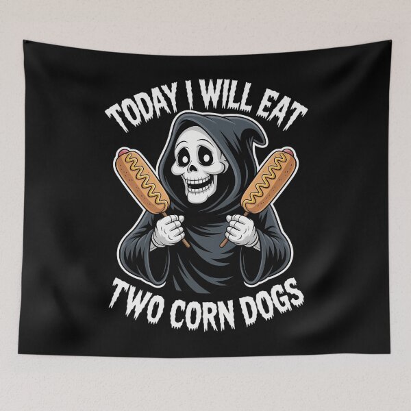 Item preview, Skeleton Corndogs Today I Will Eat Two Funny Halloween designed and sold by tearbytea.