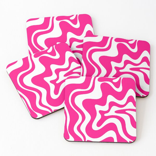 Item preview, Retro Liquid Swirl Abstract Pattern in Bright Hot Pink designed and sold by kierkegaard.