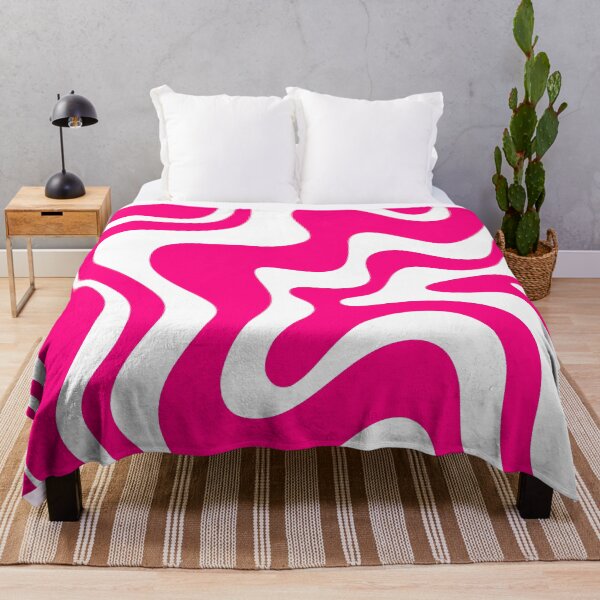 Item preview, Retro Liquid Swirl Abstract Pattern in Bright Hot Pink designed and sold by kierkegaard.