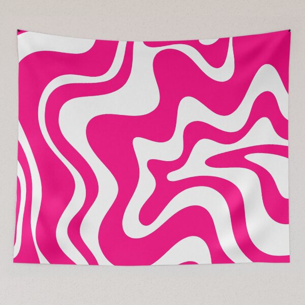 Item preview, Retro Liquid Swirl Abstract Pattern in Bright Hot Pink designed and sold by kierkegaard.