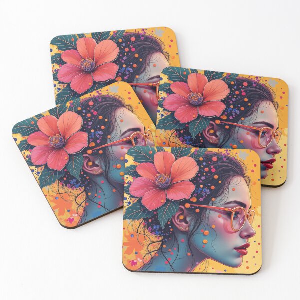 Item preview, Vibrant Floral Vision , Pop Art Portrait . designed and sold by  StickAndStyle .