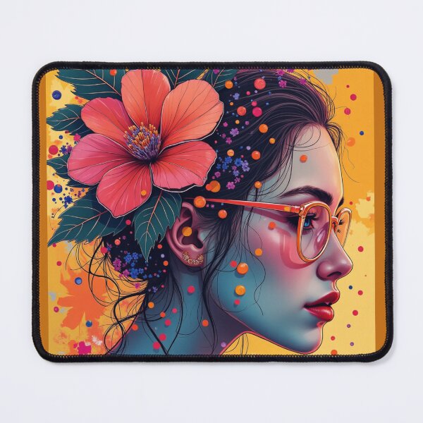Item preview, Vibrant Floral Vision , Pop Art Portrait . designed and sold by StickAndStyle .