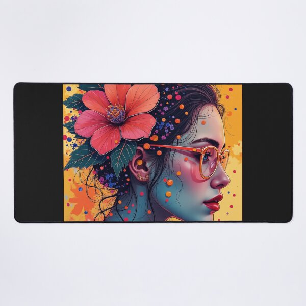 Item preview, Vibrant Floral Vision , Pop Art Portrait . designed and sold by StickAndStyle .