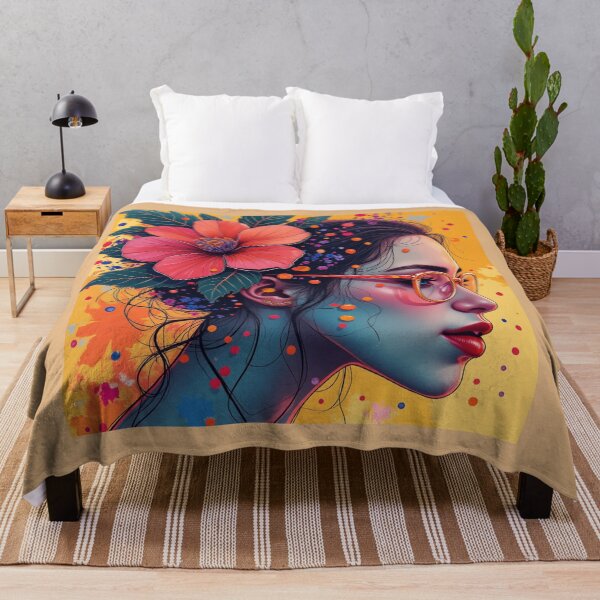 Item preview, Vibrant Floral Vision , Pop Art Portrait . designed and sold by  StickAndStyle .