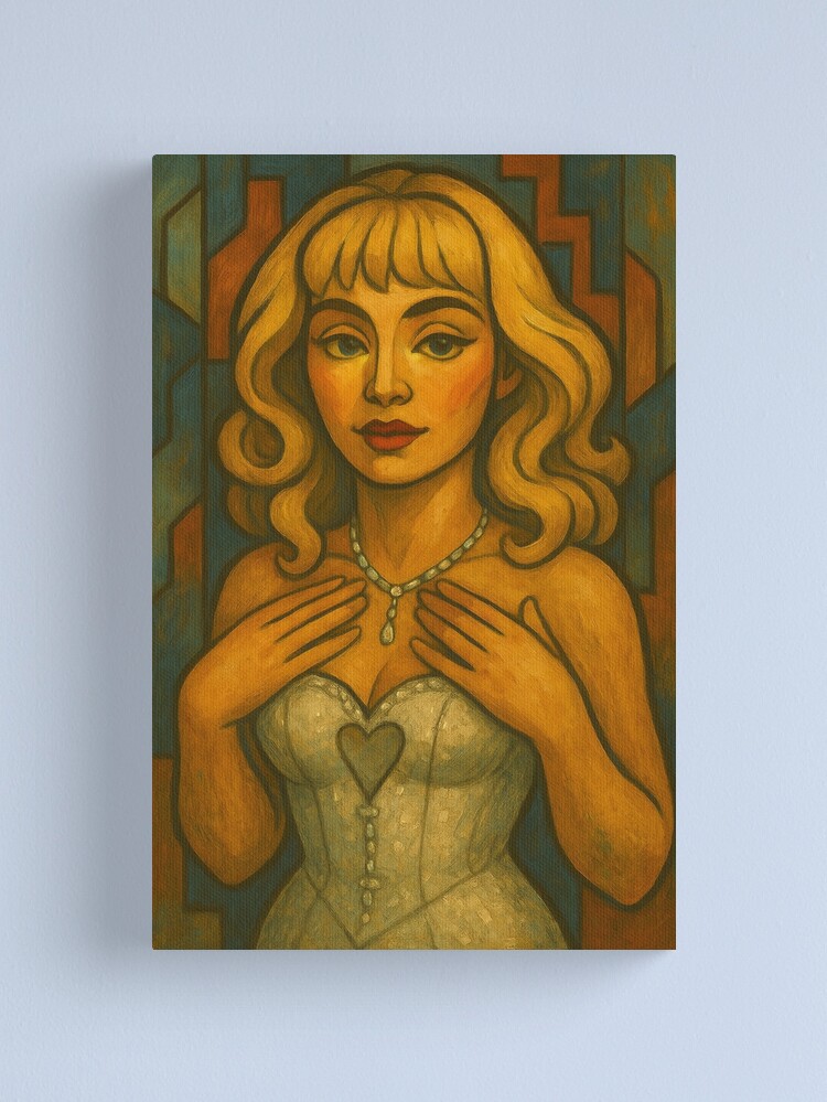 Thumbnail 1 of 3, Canvas Print, Sabrina Carpenter Cubist Portrait designed and sold by BubbleDesigns49.