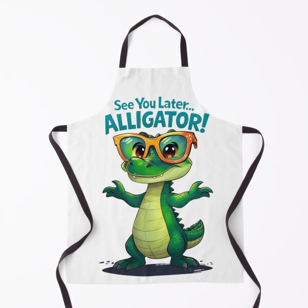 Artikelvorschau, Cooler Cartoon-Alligator mit orangefarbener Sonnenbrille – Lustige Sommer-Tierillustration entworfen und verkauft von PattysNco.