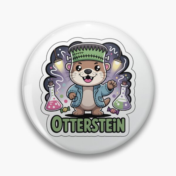 Item preview, Otterstein - Cute Chibi Otter Frankenstein Halloween Sticker designed and sold by Nuist25.