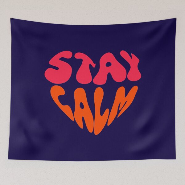 Item preview, Stay Calm Groovy Typography Design | Retro 70s Aesthetic Boho Quote Art designed and sold by typoinspired.