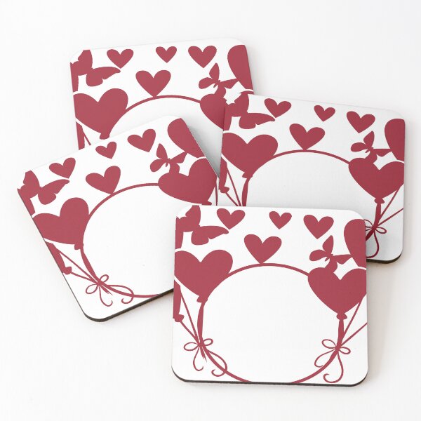 Item preview, Maroon Heart Balloon Frame – Romantic Celebration Wreath Design designed and sold by TeesHearts100.