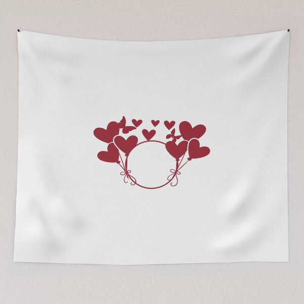 Item preview, Maroon Heart Balloon Frame – Romantic Celebration Wreath Design designed and sold by TeesHearts100.