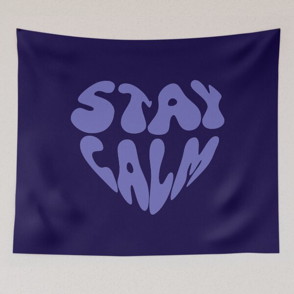 Item preview, Stay Calm Groovy Typography Design | Retro 70s Aesthetic Boho Quote Art designed and sold by typoinspired.