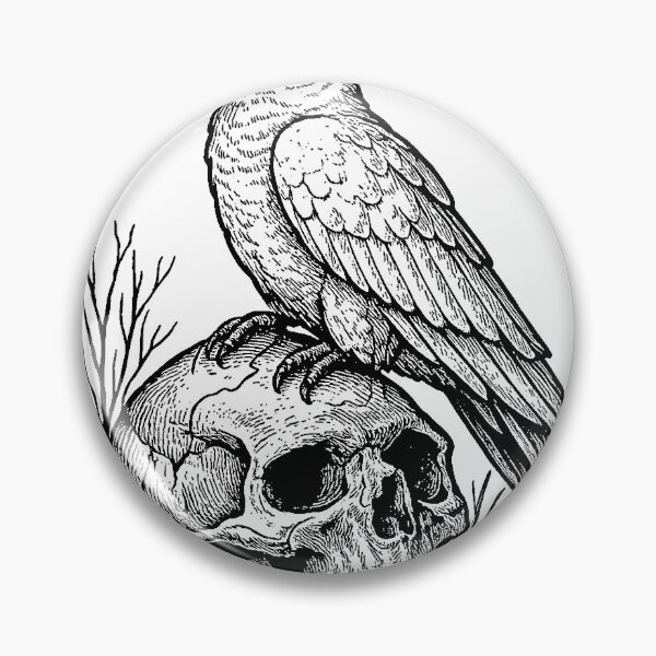 Item preview, The Silent Watcher – Sulfur-Crested Cockatoo & Pirate Skull designed and sold by Le coffre à dessins.