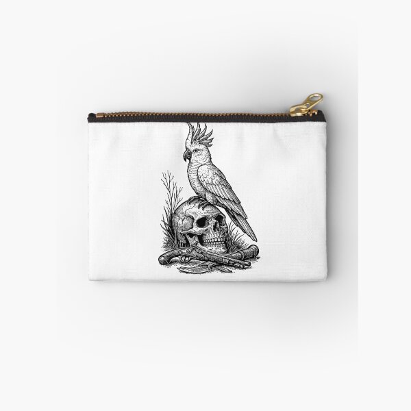 Item preview, The Silent Watcher – Sulfur-Crested Cockatoo & Pirate Skull designed and sold by Le coffre à dessins.