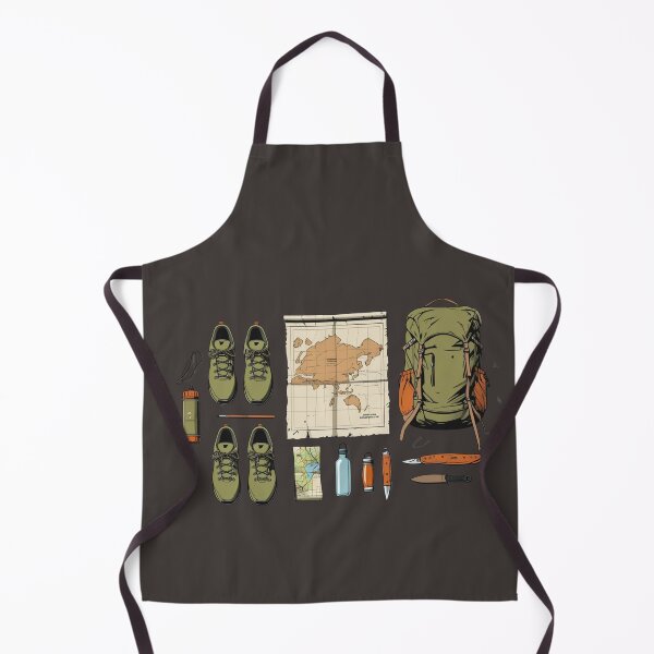 Artikelvorschau, Vintage Wanderausrüstung – Flat Lay Outdoor Illustration T-Shirt entworfen und verkauft von PP Shop.