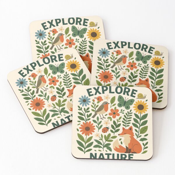 Item preview, Discover nature – Playful forest animal design with fox, bird and flowers designed and sold by Ceplut.