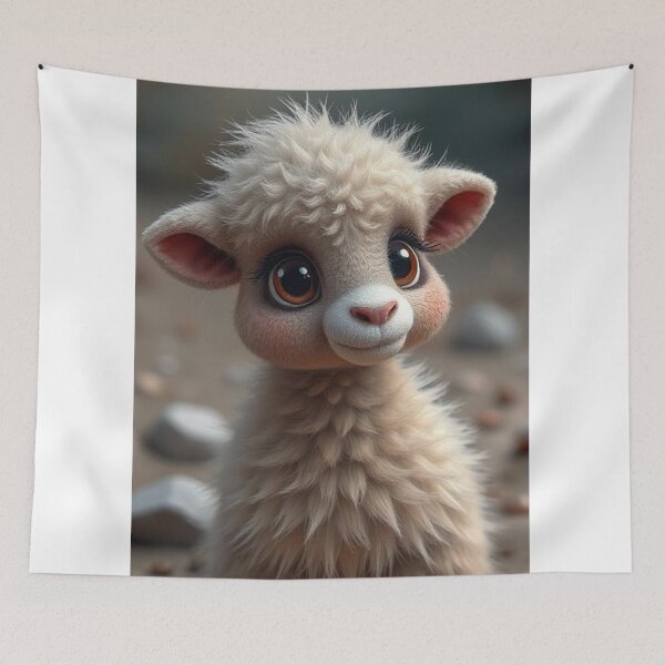 Item preview, Wide-Eyed Wonder – Cute Baby Lamb Illustration designed and sold by Creative fashion Mix.