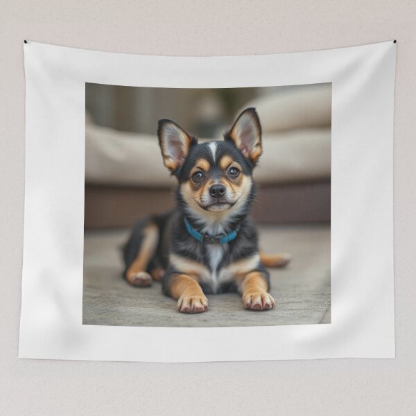 Item preview, Pawtrait of a Pup – Adorable Dog with Big Ears and Blue Collar designed and sold by Creative fashion Mix.