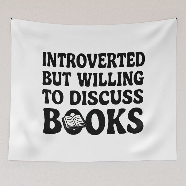 Item preview, Introverted but Willing to discuss books designed and sold by FarieArt.
