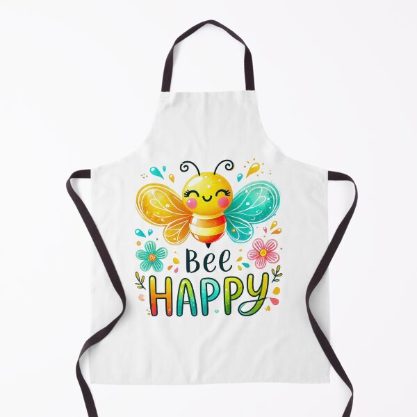 Item preview, Bee Happy Cute Smiling Bee Art – Colorful Inspirational Quote Design designed and sold by asudesign.
