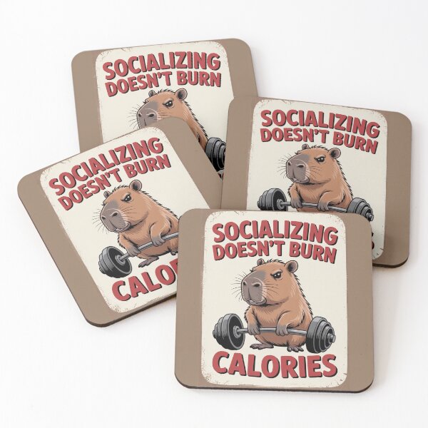 Item preview, Capybara Gym Humor – Socializing Doesn’t Burn Calories designed and sold by MonkiFlipp.