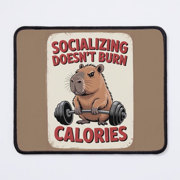 Item preview, Capybara Gym Humor – Socializing Doesn’t Burn Calories designed and sold by MonkiFlipp.