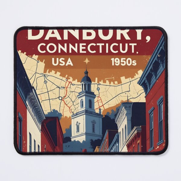 Item preview, Danbury Connecticut 1950s USA Vintage Travel Tourism designed and sold by TravelersGems.