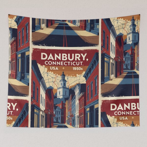 Item preview, Danbury Connecticut 1950s USA Vintage Travel Tourism designed and sold by TravelersGems.